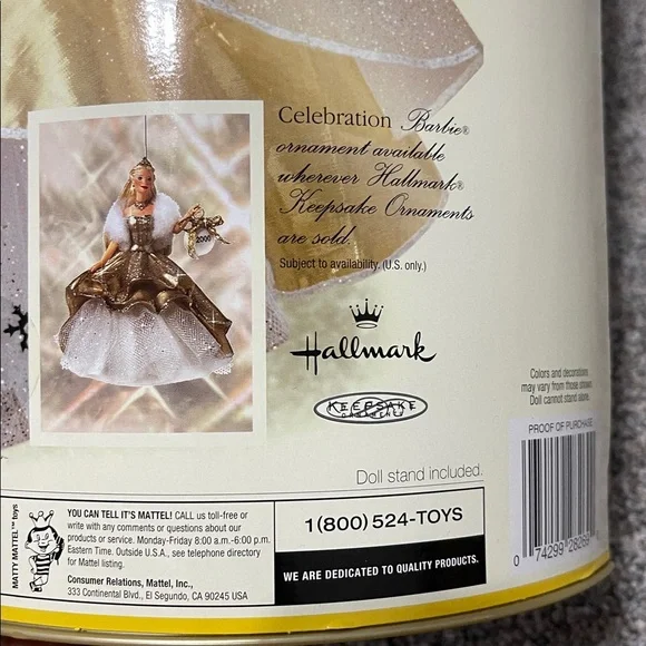 Barbie Celebration Doll in Gold and White Gown - Picture 3 of 3